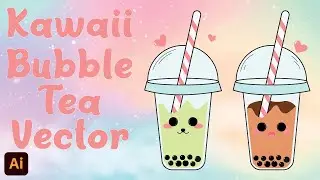 Kawaii Bubble Tea Vector in Illustrator | Illustrator | SAS
