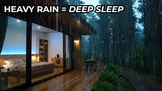 Heavy Rain in Forest Cabin (No Ads) &ndash; Sleep Fast, Study, Relax with Thunder Sounds