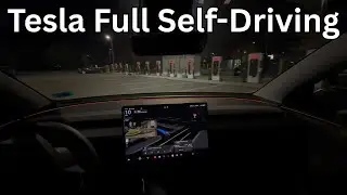 Tesla FSD V14.1.2: навигация к станции Supercharger в режиме Mad Max