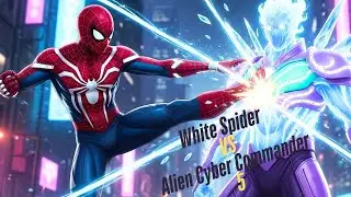White Spider vs Aura Specter & Titan action Ultra Cinematic Action #spiderman #superhero #short 🙋❤🎄🎅
