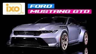 2025 Ford Mustang GTD Gray Metallic with Black Top 1/18 Diecast Model Car by IXO Models