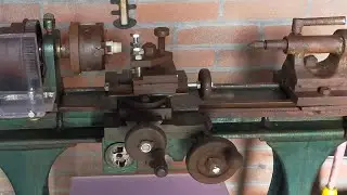 Metal lathe from foot drive to hand drill drive WF & John Barnes co. 4 1/4 foot