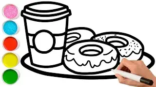 How to Draw cute Donuts | Drawing, coloring, Painting for kids | Easy drawing step by step
