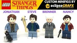 LEGO STRANGER THINGS Custom STEVE, JONATHAN, NANCY, and BRENNER Minifigs by EclipseGraFX