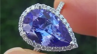 GIA Certified VVS Natural Tanzanite Diamond Solid 14k White Gold Estate Ring - C847