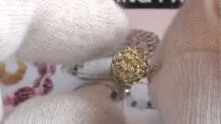 Gold Shamballa 925 Silver Disco Ball Stud Earrings, 8mm Czech Crystals | TheMerchantsCabin.com