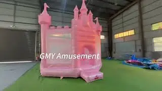 Pink Bouncy Castle Inflatable Bounce House With Slide Inside for Kids Playground GMY Inflatables