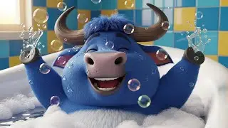 Веселье в пенной ванне Бенни, синего буйвола 🐃🛁🎶 | мультфильм для детей и забавные приключения