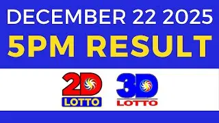Lotto Result Today 5pm December 22 2025 2D 3D Lotto