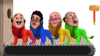 Learn Colors with Motu Patlu Ghasitaram Head Lion Wooden Face Hammer for Kids | Videos for Children