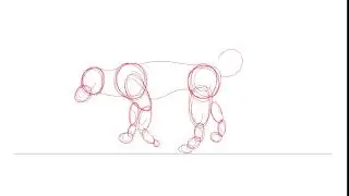 Talking Dog Walking Cycle Rough Sketch Key Frames