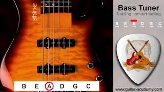 6 string Bass tuner - tune your six string bass guitar (B E A D G C)