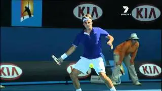 Roger Federer - Super Slow Motion Running Reverse Forehand