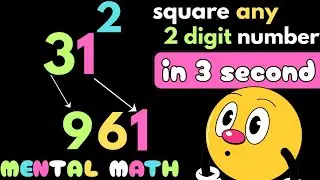 Square any 2 Digit Number in 3 second 😲 Super Math Tricks