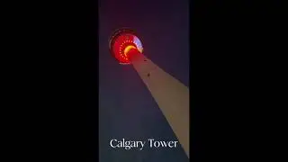 Calgary Tower lighting at Night Alberta Canada 🇨🇦 #travel #explore #calgary #tower 