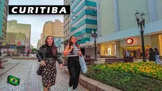 Walking in Downtown Curitiba &mdash; On a Fine Drizzle Day &mdash; Paran&aacute; 🇧🇷 Brazil 【 4K UHD 】 2023