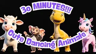 Baby Dance Party! Cow, Monkey, Dinosaur & Unicorn Boogie Together - 30 Mins