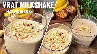 Healthy Vrat Milkshakes 🥛💫 | Tasty Makhana Dry Fruit & Banana Dates Milkshake | #fastingspecial