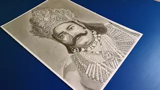 Realistic Pencil Sketch of Ravan, Tutorial Video, Time Lapse Video