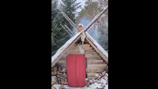 winter bushcraft shelter ventilation for indoor fire pit