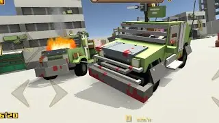 Crushed machine near the farm - Blocky BLOCKAPOLYPSE Farming and Racing Simulator | game play 4K