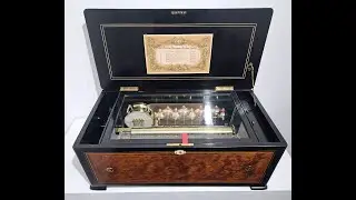 Here Comes the Bride / Wagner's Lohengrin: Sublime Harmony Antique Music Box with 9 Bells and Drum
