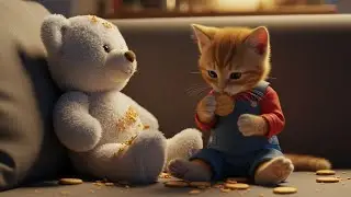Tiny Kitten’s Sweet Cookie Moment with Teddy 🐱🧸🍪 | Cutest Scene That Melted the Internet 💕