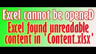 Excel cannot open the file because the file format or file extension is not valid.