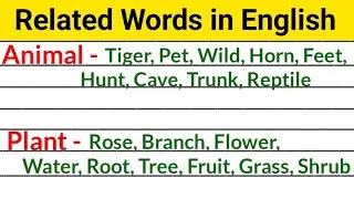 Plant and Animal related words #shorts #youtubeshorts