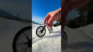 Tiny Mountain Bike In The SNOW