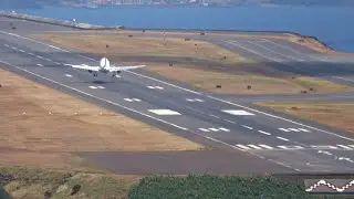Plane lands AFTER MAXIMUM touching zone!  #crosswind #tap #madeira #avgeek