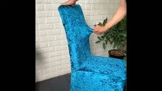 Extra large crushed velvet chair cover installation #chaircover #chairdecoration #velvetchair