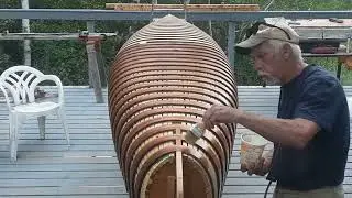 CEDAR CANVAS CANOE BUILD 37 BOOK MATCHED RIBS