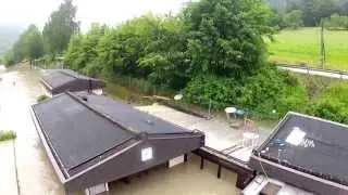 Freibad Engelhartszell vor und nach dem  Hochwasser 2013