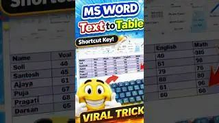 How to Convert Text into a Table in MS Word instantly! #viral #excel #trending #shortsfeed
