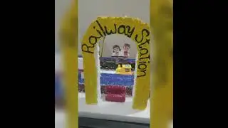 railway station model🛤️#kids project 🚊#gangotri#wanaparthy road railway station#allu arjun song #