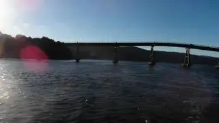 R&iacute;o Cruces Bridge is a triangular bridge spanning Cruces River , Chile