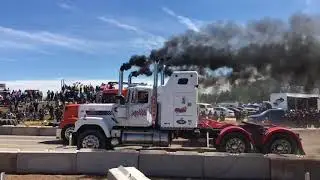 Semi drags with video car Onaway Big Rig Challenge