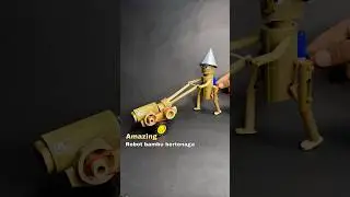 diy kreatif dari bambu menjadi robot traktor bertenaga #diy #toys #unik #mainan #kerajinanbambu