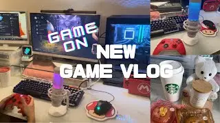 【GAMEVlog】デスク周りアップデート❤️sweets🍓食べてひたすらpokemon/原神プレイする日🎮