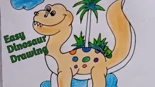#easydrawing #how to draw a dinosaur dinosaur drawing for kids #Draw for happiness