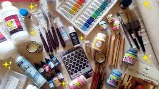 My Basic Art Supplies tour 🎨 | Unboxing 🎁 | Tips and Tricks ✨