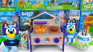 Bluey Toy Collection Unboxing Review 💙 Bluey Wooden BBQ and Salad Set & Bluey Pop Up Game