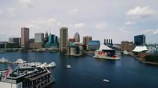 Inner Harbor Baltimore Drone Flight 4K