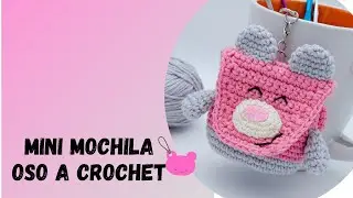 🇪🇸Tejer Mini Mochila Oso a Crochet Tutorial/Tejer Monedero Oso/Mini Mochila Llavero Paso a Paso