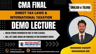CMA Final | Direct Tax Laws & International Taxation | Free Demo Lecture | P1358