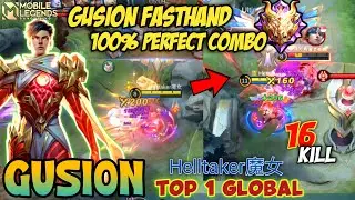 LEGENDARY 16 KILL PRO GUSION, BEST BUILD 2023 - Top 1 Global GUSION Gameplay - Mobile Legends