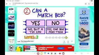 Impossible quiz playing on tablet mobile