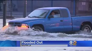 Water Main Break Causes Asphalt To Buckle In South LA