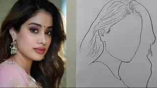 How to Draw Janhvi Kapoor / Janhvi Kapoor Face Easy Drawing